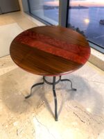 El Yapımı Epoksi & Ceviz Ağacı Yuvarlak Sehpa- Metal Ayaklı,  Designer River Table - Görsel 3