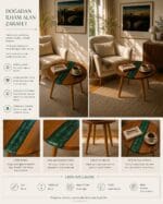 El Yapımı Epoksi & Ceviz Ağacı Yuvarlak Sehpa – Ahşap Ayaklı Designer River Table - Görsel 3